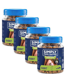 SIMPLY FROM NATURE Smart Bites snack di coniglio per cani  4 x 130g