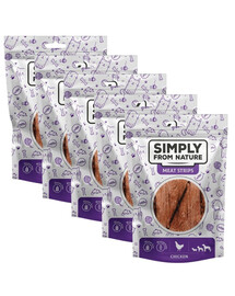 SIMPLY FROM NATURE Meat Strips Strisce di carne di pollo per cani 5 x 80g