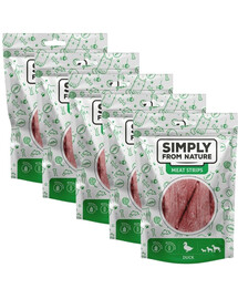 SIMPLY FROM NATURE Meat Strips Strisce di carne d'anatra per cani 5 x 80g