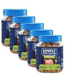 SIMPLY FROM NATURE Smart Bites Snack di pollame per cani 5 x 130g