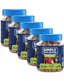 SIMPLY FROM NATURE Smart Bites Snack di cinghiale per cani 5 x 130g