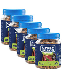 SIMPLY FROM NATURE Smart Bites Snack di cervo per cani 5 x 130g