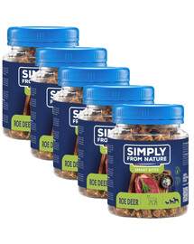 SIMPLY FROM NATURE Smart Bites Snack di capriolo per cani 5 x 130g