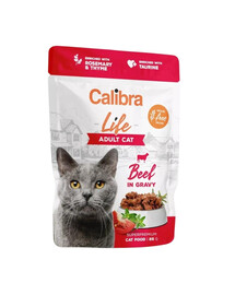 CALIBRA Cat Life Pouch Adult Beef in gravy 85 g manzo in salsa per gatti