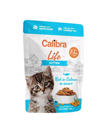 CALIBRA Cat Life Pouch Kitten Salmon in gravy 85g  salmone in salsa per gattini