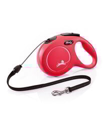 FLEXI New Classic M guinzaglio 8 m. Rosso. Fino a 20 kg.