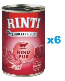 RINTI Singlefleisch Beef Pure manzo monoproteico 6 x 400g