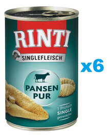 RINTI Singlefleisch Rumen Pure rumine monoproteico 6 x 400g