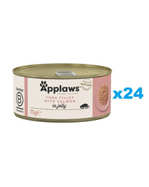 APPLAWS Cat Adult Tuna Fillet with Salmon in Jelly tonno e salmone in gelatina 24 x 70g