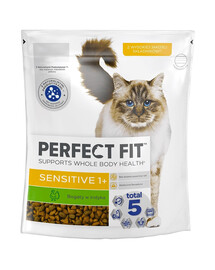 PERFECT FIT (Sensitive 1+) 750 g Ricco di tacchino - cibo secco per gatti con apparato digerente sensibile