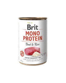 BRIT Mono Protein Beef & Rice 12x400 g alimento monoproteico con manzo e riso