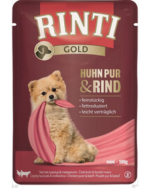RINTI Chicken Pure&Beef Mini pollo e manzo in bustina per cani di piccola taglia 100 g