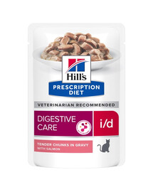HILL'S Prescription Diet i/d Digestive Care cibo umido per gatti con salmone 12 x 85g in bustina