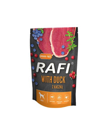 RAFI Alimento umido per cani con anatra, mirtilli e mirtilli rossi 500g