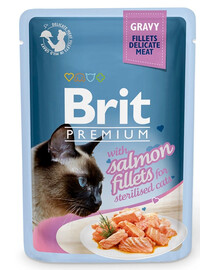 BRIT Premium Cat Delicate fillets in gravy con salmone in salsa per gatti sterilizzati 24 x 85g