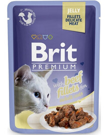 BRIT Premium Cat Delicate filetti in gelatina con manzo per gatti 24 x 85g