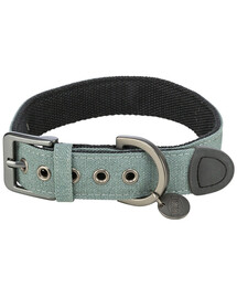 TRIXIE CityStyle collare in cotone per cani L–XL: 50–57 cm/35 mm, color salvia, largo