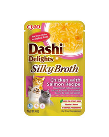 INABA Cat Dashi Delights Silky Broth Pollo e salmone 40g