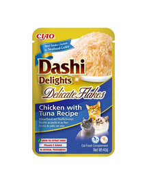 INABA Cat Dashi Delights Delicate Flakes Pollo e tonno 40g
