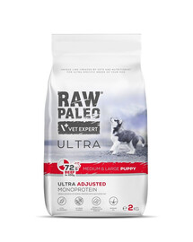 RAW PALEO Ultra Beef Medium&Large Puppy 2kg per cuccioli di taglia media e grande manzo