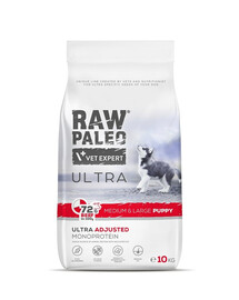 RAW PALEO Ultra Beef Medium&Large Puppy 10kg per cuccioli di razza media e grande manzo