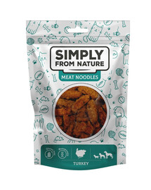 SIMPLY FROM NATURE Meat Noodles Bocconcini di carne di tacchino per cani 80g