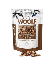 WOOLF Rabbit And Cod Triangle 100g triangolini con agnello e merluzzo