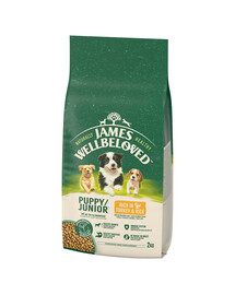 JAMES WELLBELOVED Junior 2 kg alimento secco completo per cuccioli <14 mesi ricco di tacchino e riso
