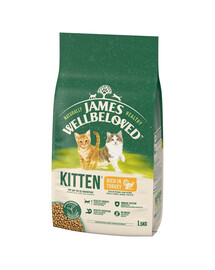 JAMES WELLBELOVED Kitten 1,5 kg alimento secco completo per gattini <12 mesi ricco di tacchino e riso