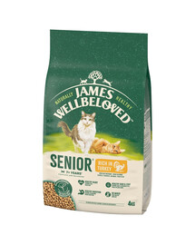 JAMES WELLBELOVED Senior 4 kg alimento secco completo per gatti anziani >7 anni ricco di tacchino