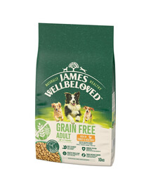 JAMES WELLBELOVED Adult 10 kg alimento secco completo senza cereali per cani adulti da 1 a 7 anni ricco di tacchino e verdure