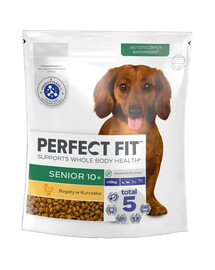 PERFECT FIT Senior 10+ Alimento secco completo ricco di pollo per cani di taglia piccola oltre 10 anni 825g