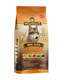 WOLFSBLUT Wide Plain Active Alimento secco per cani adulti attivi con carne di cavallo e patate dolci 12,5 kg