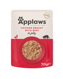 APPLAWS Cibo umido per gatti Pollo e manzo in gelatina 70g