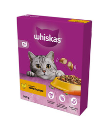 WHISKAS Adult 300g alimento secco completo con delizioso pollo per gatti adulti