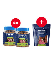 SIMPLY FROM NATURE Smart Bites Snack di oca per cani 2 x 130 g + snack GRATIS