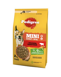PEDIGREE Adult Mini 6x2kg alimento completo con manzo e verdure per cani di razze piccole