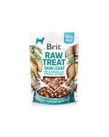 BRIT Raw Treat Freeze Dried Skin Coat 40 g bocconcini liofilizzati di pesce e pollo con probiotici per cani