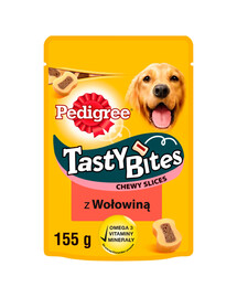 PEDIGREE Tasty Bites Chewy Slices snack con manzo per cani 155g