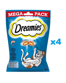 DREAMIES Mega Pack 4x180g Deliziosi bocconcini al gusto di salmone per gatti