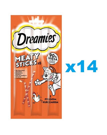 DREAMIES Meaty Sticks Deliziosi bastoncini con pollo per gatti adulti 14x30g