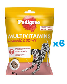 PEDIGREE Multivitamins Alimento complementare per la cura delle articolazioni al gusto di pollo per cani adulti 6x180g