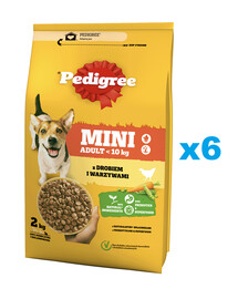 PEDIGREE Adult MINI 6x2kg con pollame e verdure alimento secco completo per cani adulti di piccola taglia