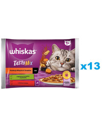 WHISKAS Adult in bustina 52x85g Bocconcini con agnello, pollo e carote, manzo e pollame in salsa
