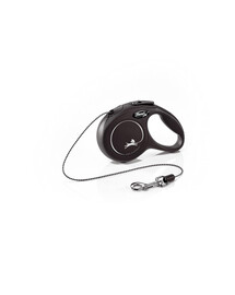 FLEXI Guinzaglio automatico New Classic XS Corda 3 m Nero