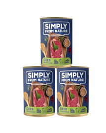 SIMPLY FROM NATURE Mokra karma dla psa Jeleń z kaszą gryczaną 400 g 2+1 GRATIS