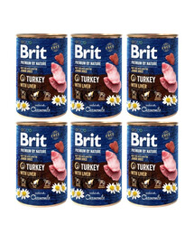 BRIT Premium by Nature Junior Turkey and liver 6 x 400g cibo per cuccioli a base di tacchino e fegato