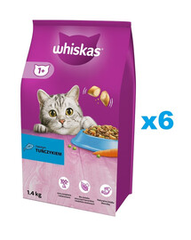 WHISKAS Adult 6x1,4 kg alimento secco completo per gatti adulti con tonno