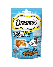 DREAMIES ShakeUps Multivitamins 55g bocconcini  per gatti con frutti di mare