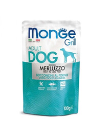 MONGE Grill Adult Dog bocconcini al forno 100 g - ricco in merluzzo